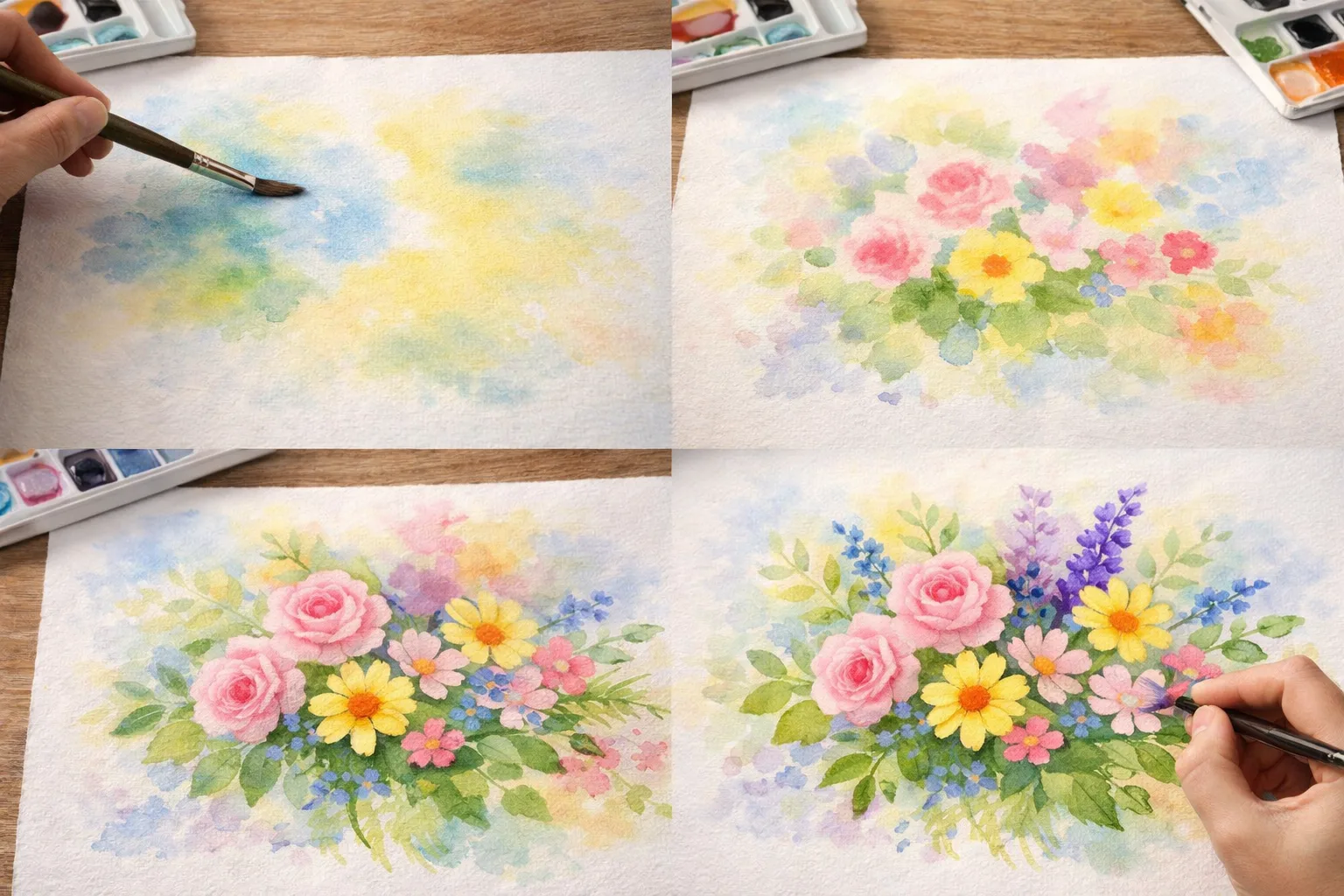 Aquarell Technik Farbverlauf