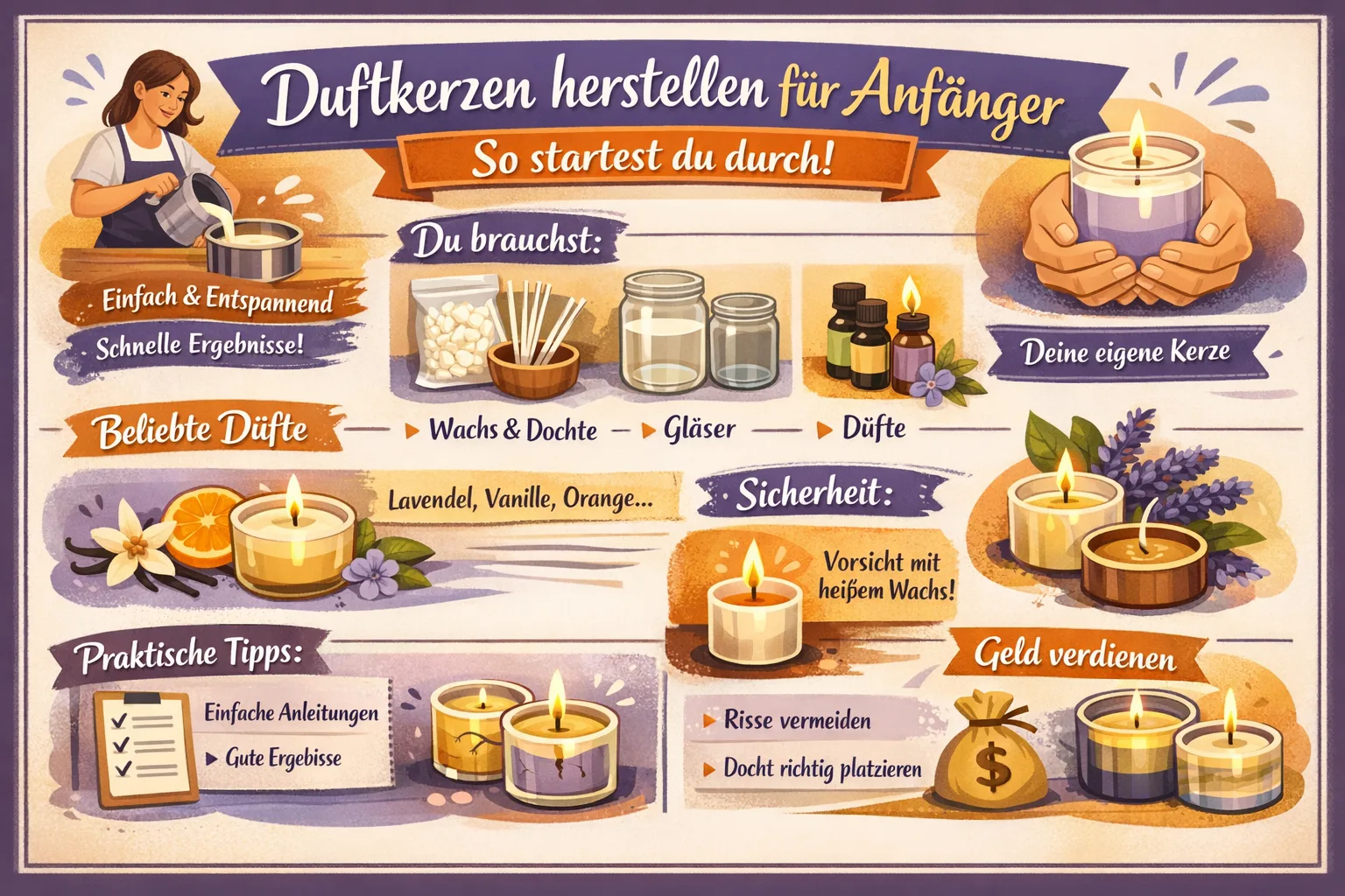 Duftkerzen herstellen f&uuml;r Anf&auml;nger