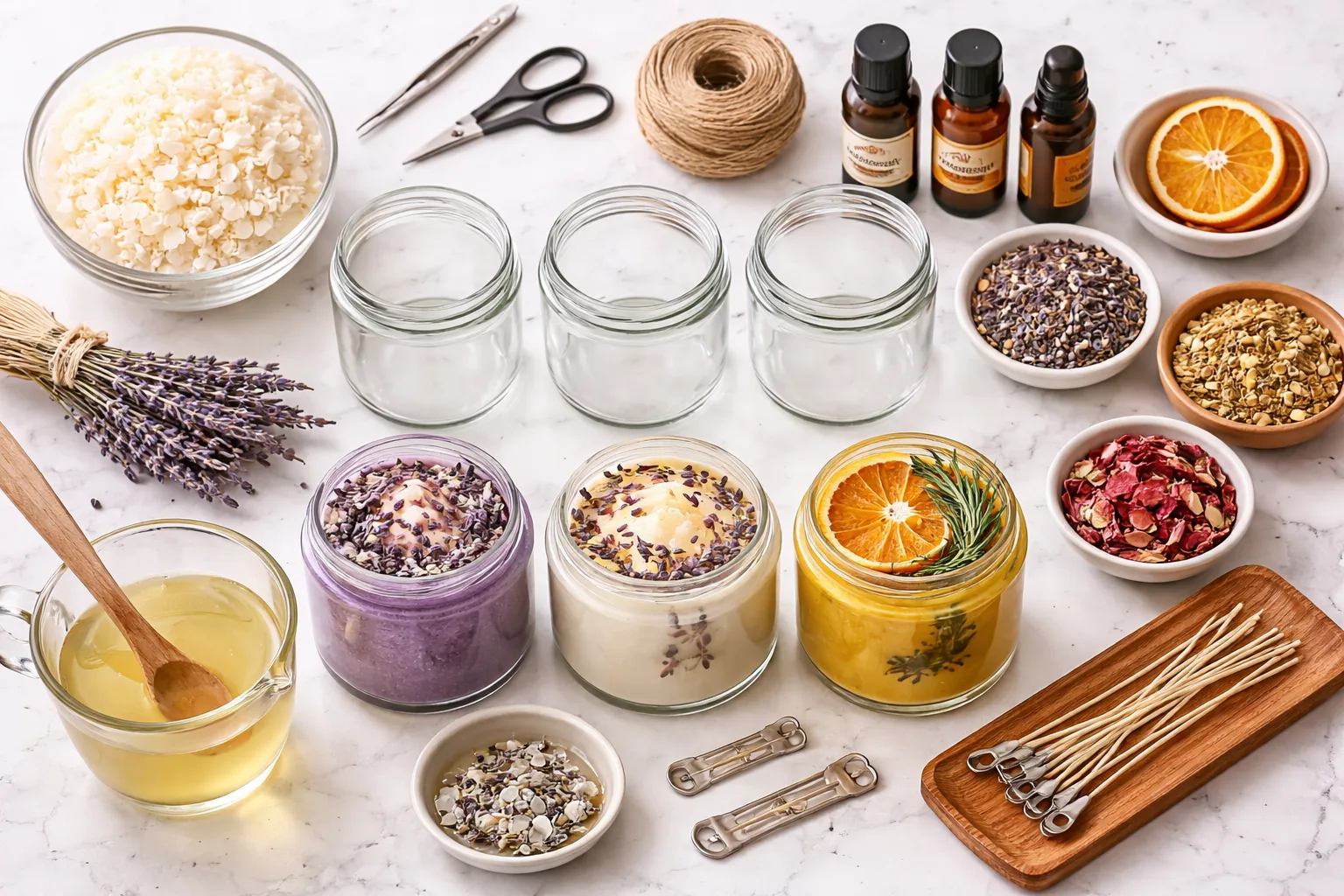 Duftkerzen selber machen Anleitung Übersicht