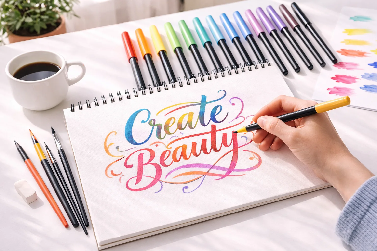 Handlettering f&uuml;r Anf&auml;nger mit typischer Anwendung