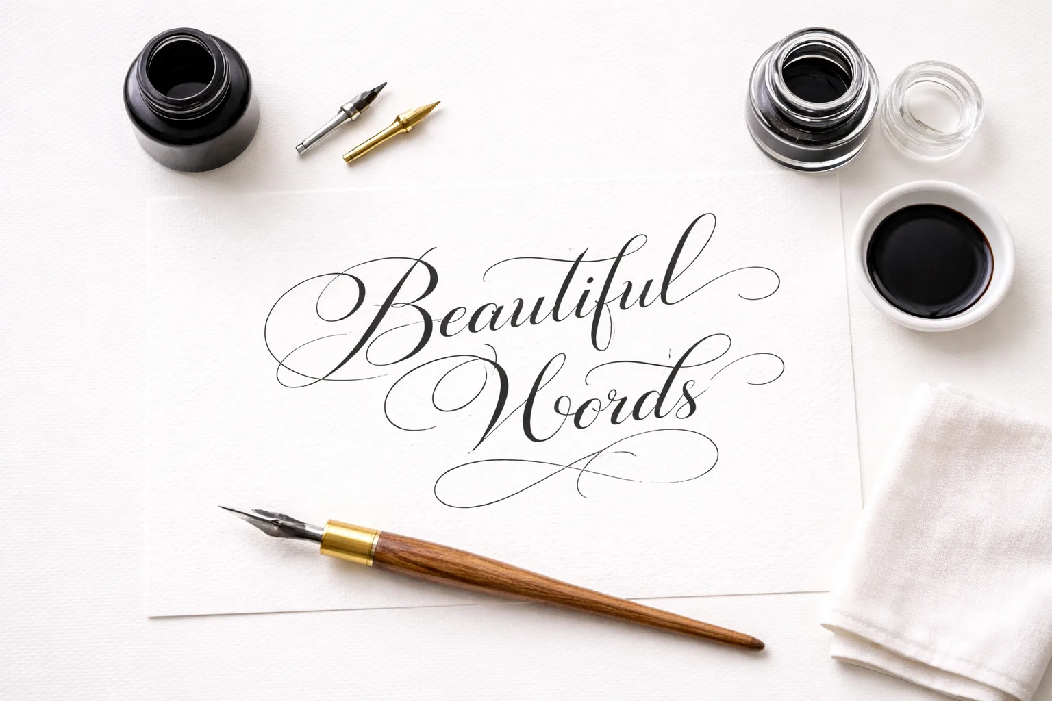 Kalligrafie Zubehör mit Feder und Tinte