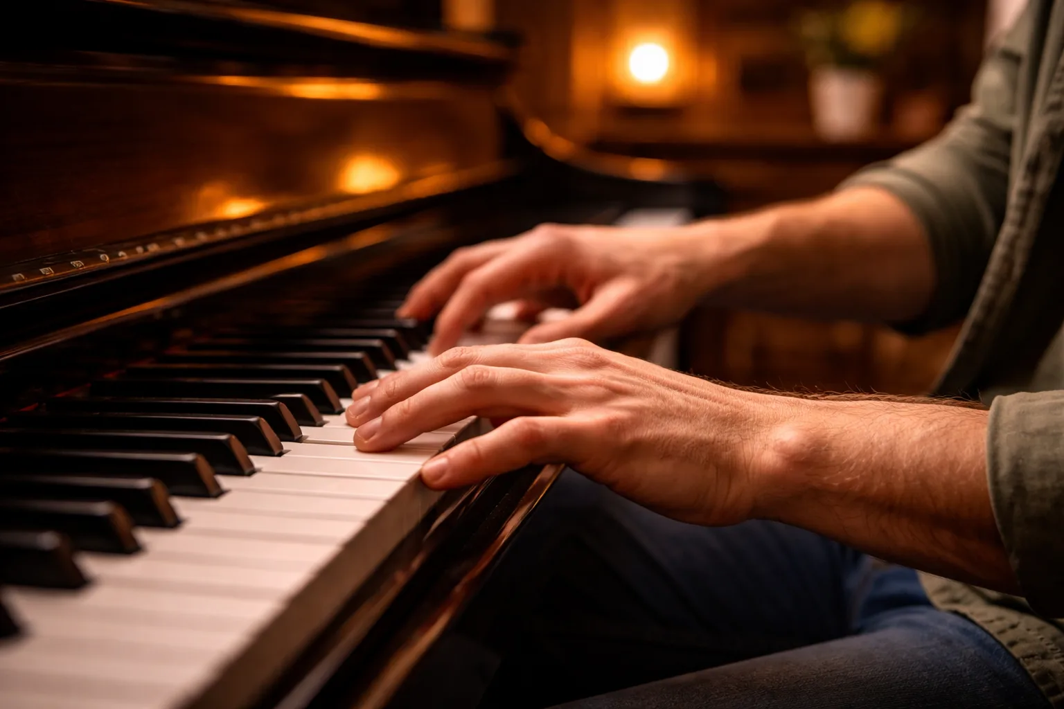 Klavier spielen Hände auf Tasten Anfänger