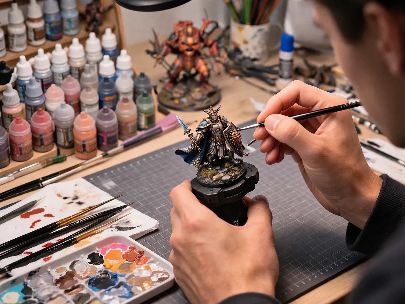 Miniaturen bemalen für Anfänger mit feinem Pinsel und Farben