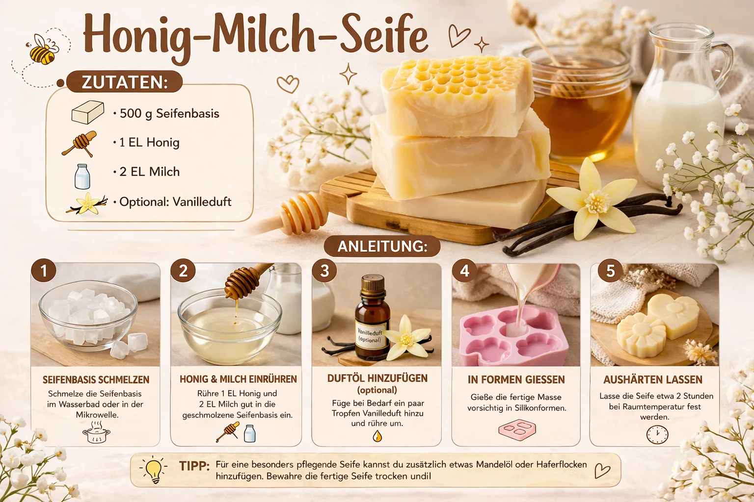 Rezept Monig Milch Seife